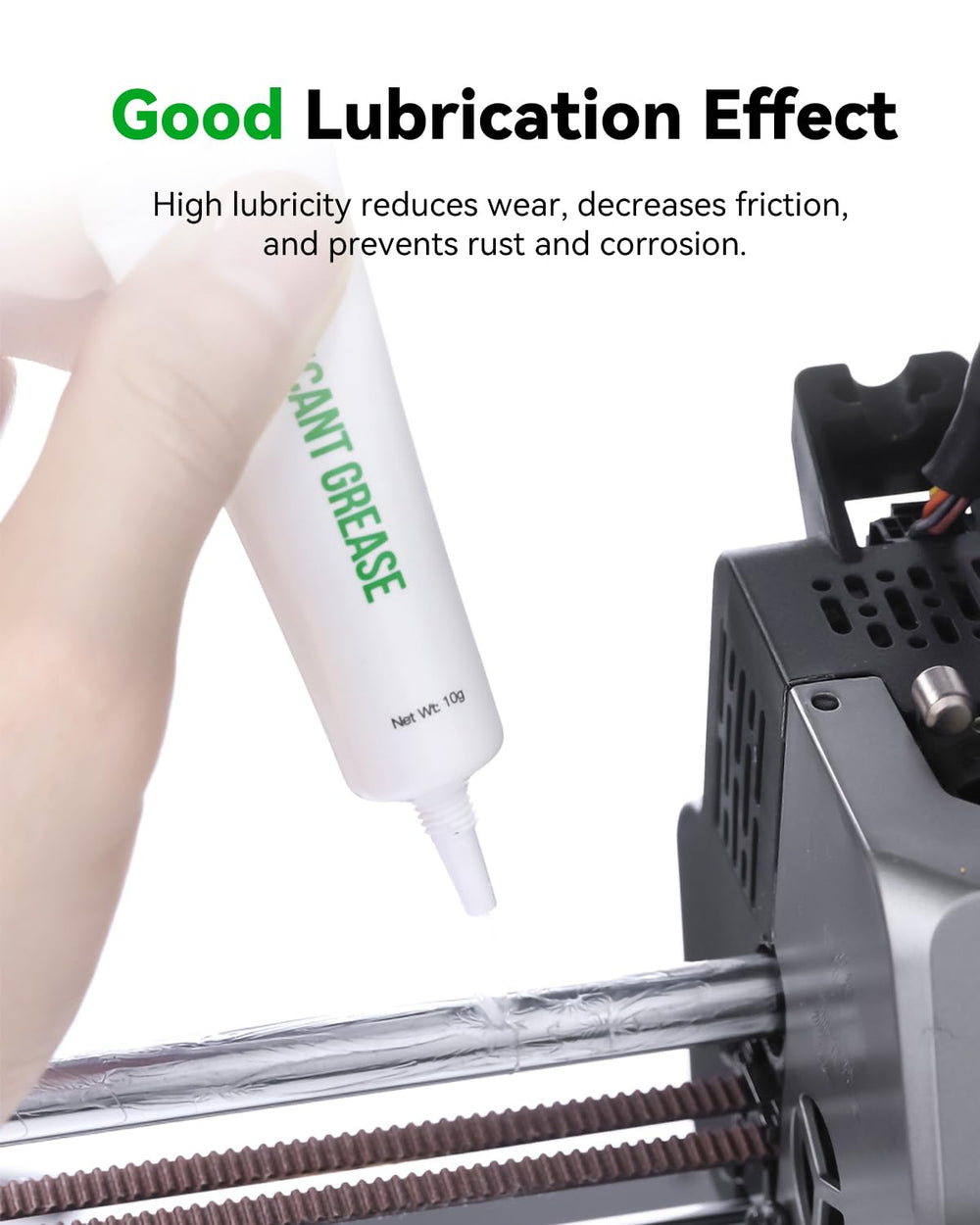 Creality grease on linear rods provides long-lasting lubrication