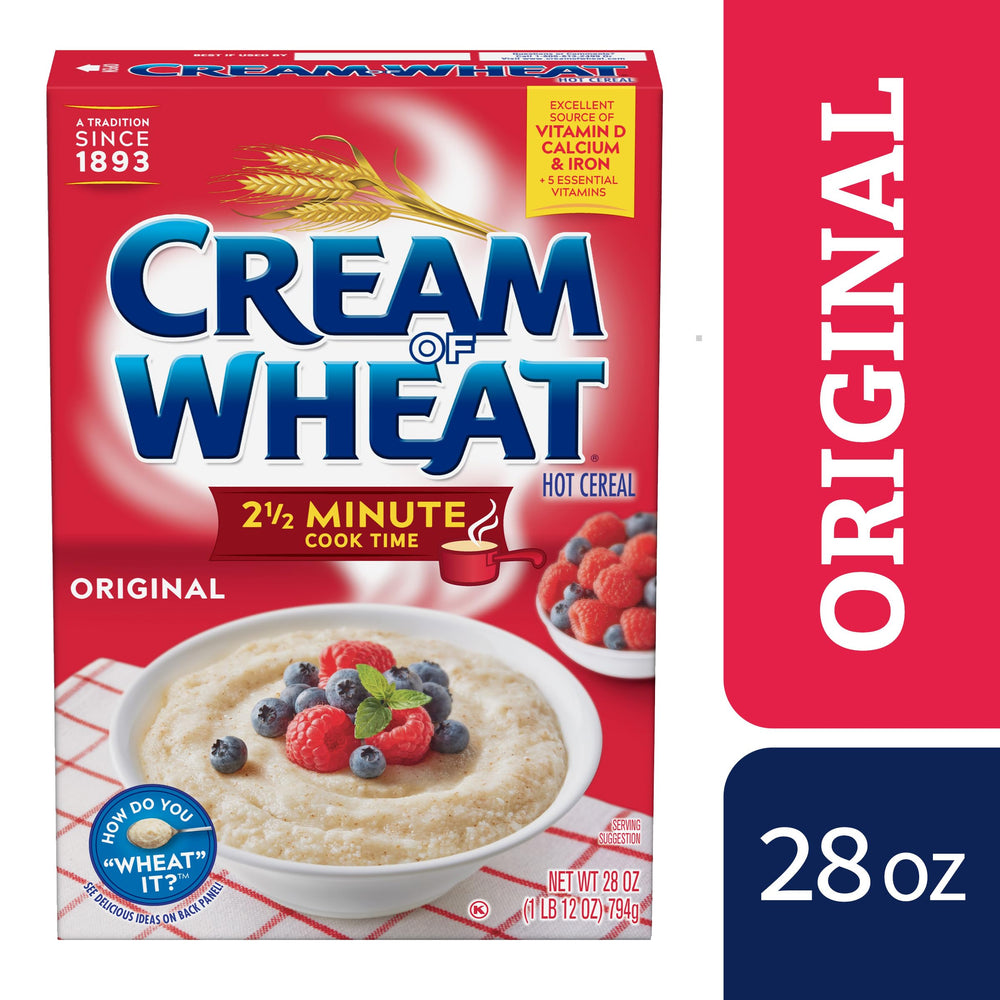 Cream of Wheat Original highlighting iron, calcium and vitamins