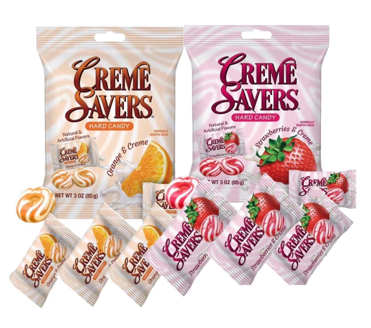 Creamy Delight hard candy strawberry-cream pack for a fruity, creamy bite on the go