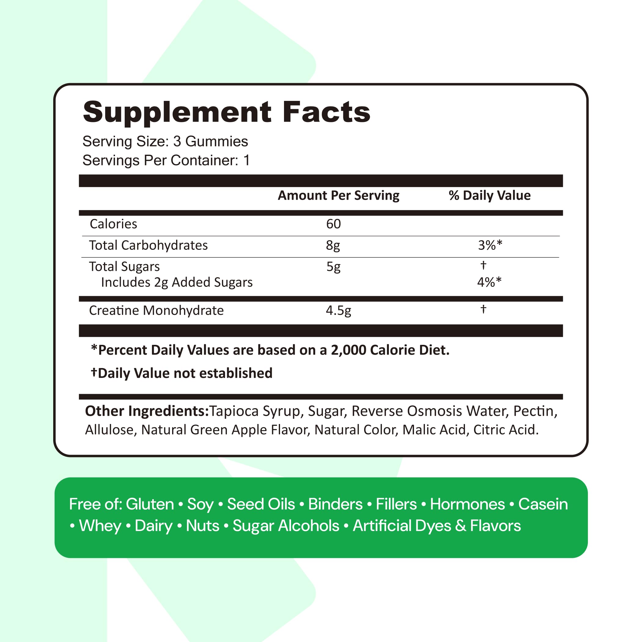 Orange-flavor bite of Create Gummies highlighting focus and endurance benefits.