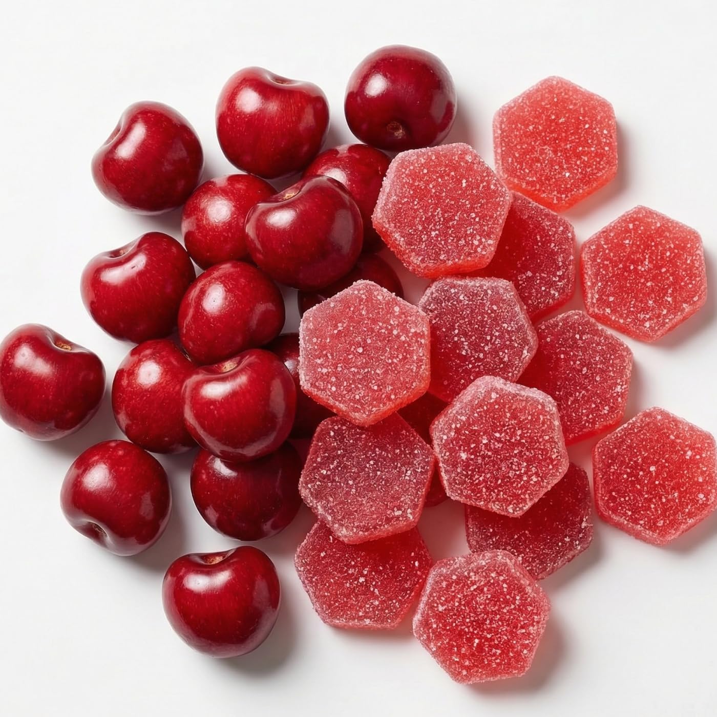 Create focus-enhancing gummy closeup implies mental clarity with workouts.