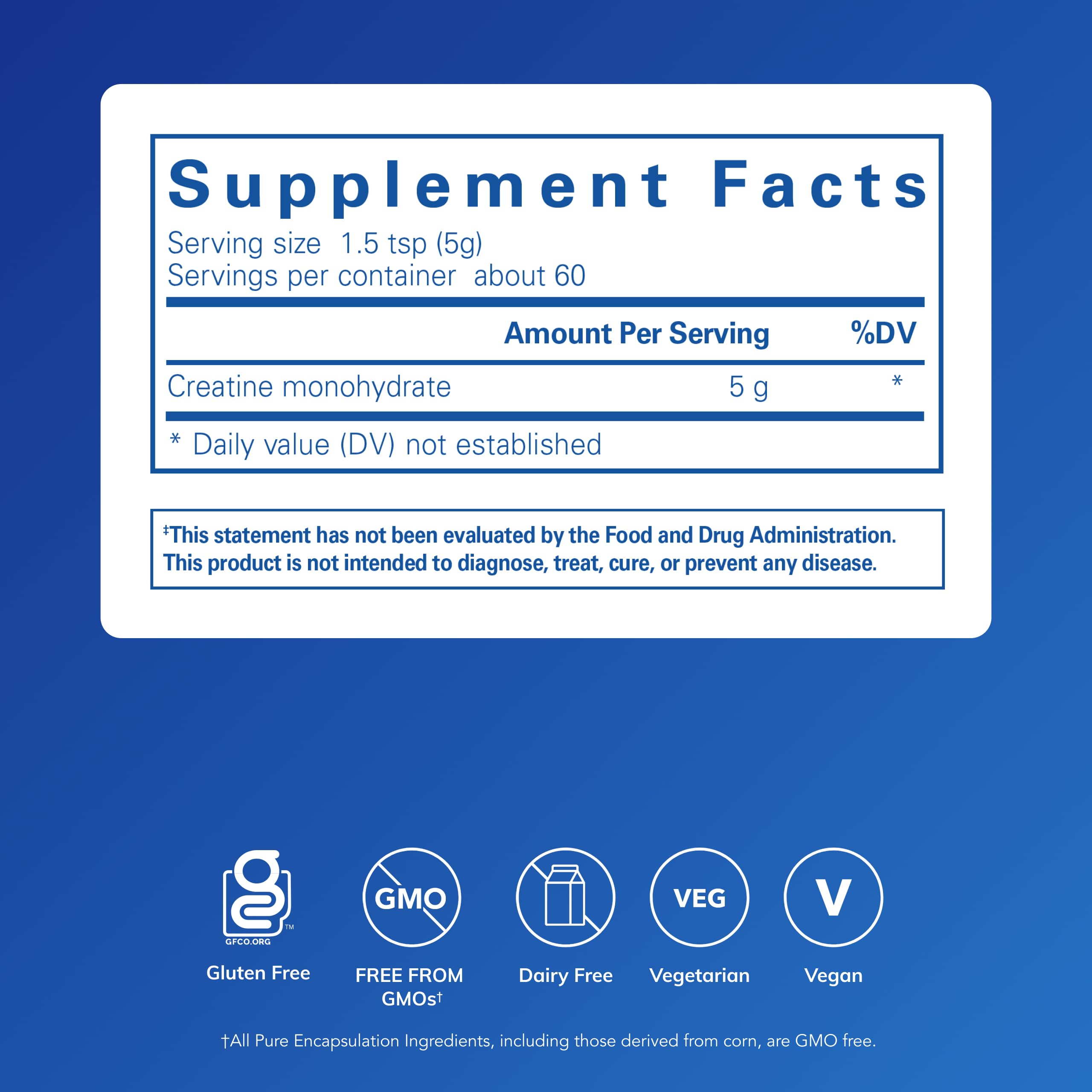 Creatine powder five-gram serving measured for easy pre-workout dosing.