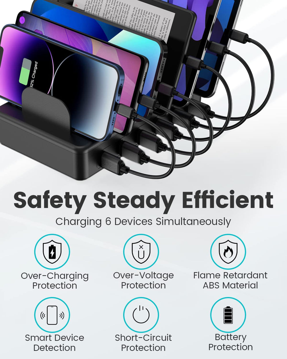 Creative Design USB charging dock for multi-device use supports simultaneous charging.