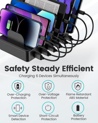 Creative Design USB charging dock for multi-device use supports simultaneous charging.
