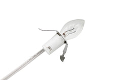 Creative Hobbies 5W clear incandescent bulb included for steady glow.