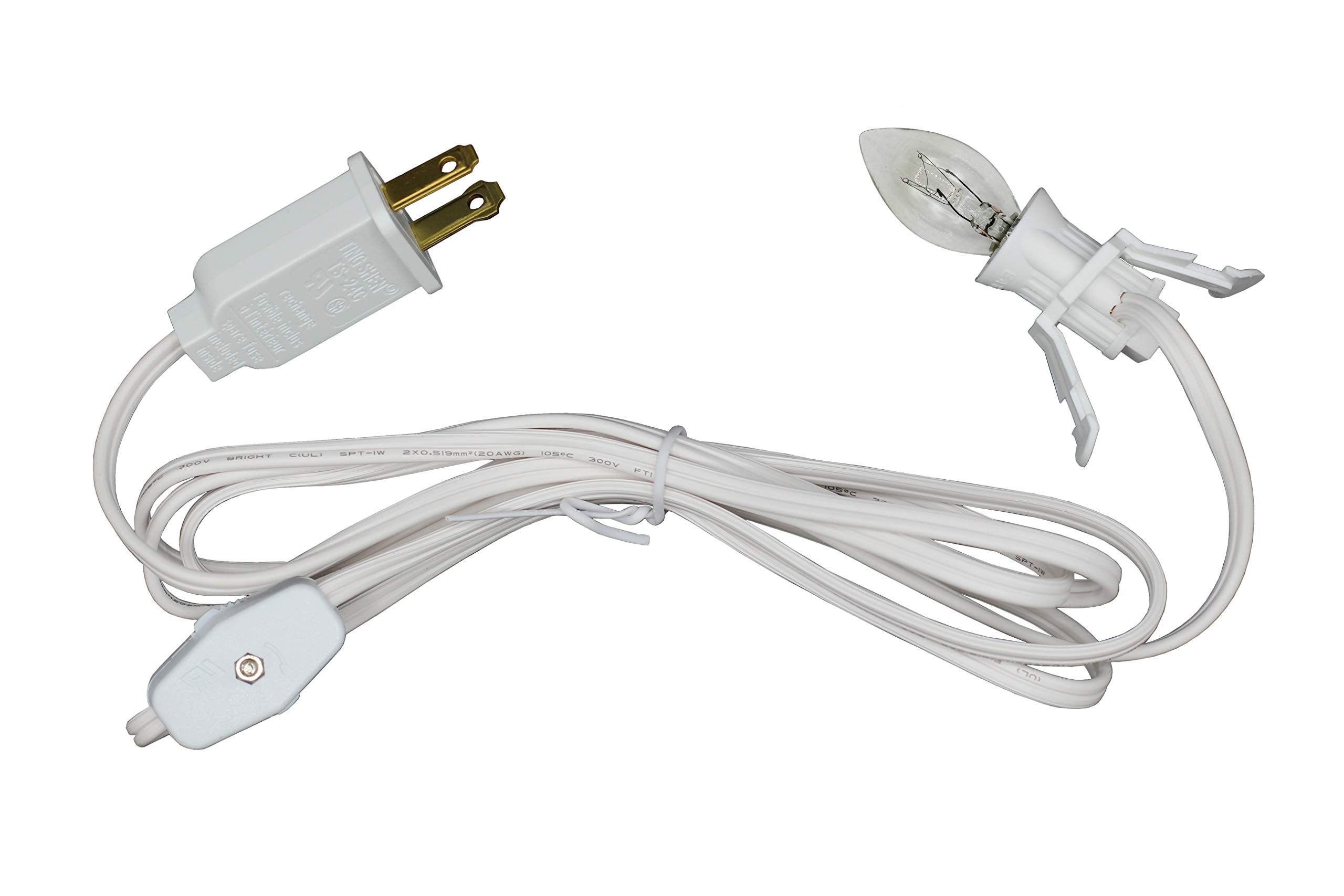 Creative Hobbies clip-in lamp cord (6ft) for ceramic houses.