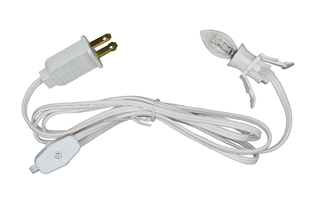 Creative Hobbies clip-in lamp cord (6ft) for ceramic houses.