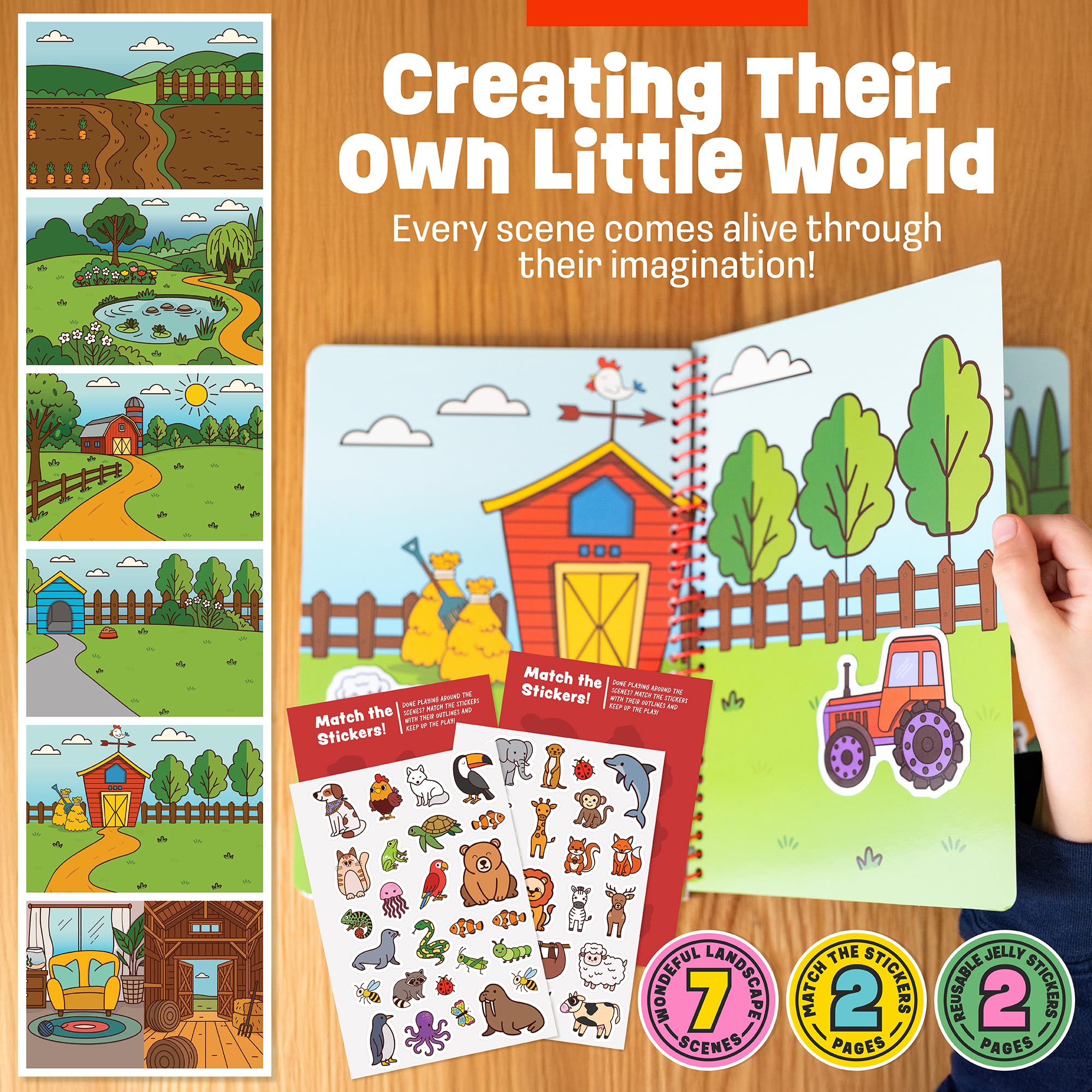 Creative Kiddos Scene 03 supports fine motor skills with sticker placement.