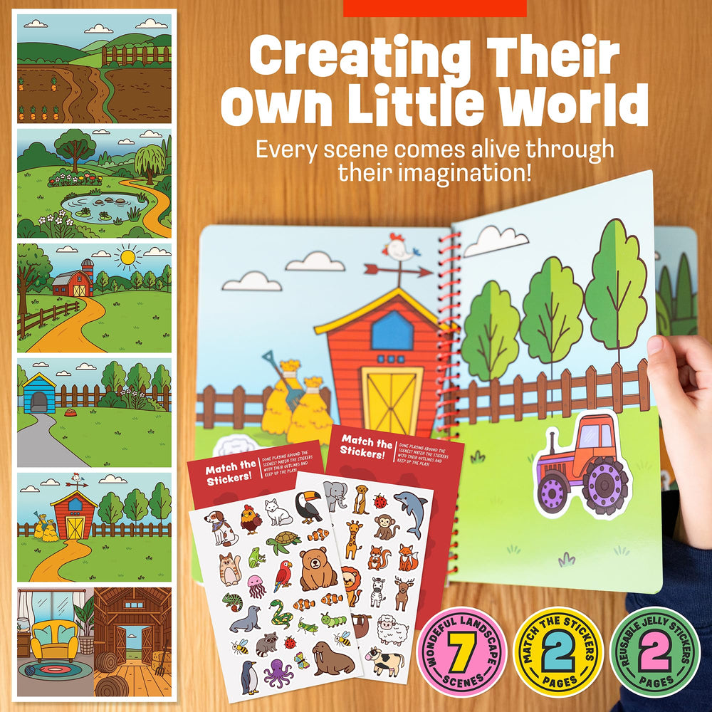 Creative Kiddos Scene 03 supports fine motor skills with sticker placement.