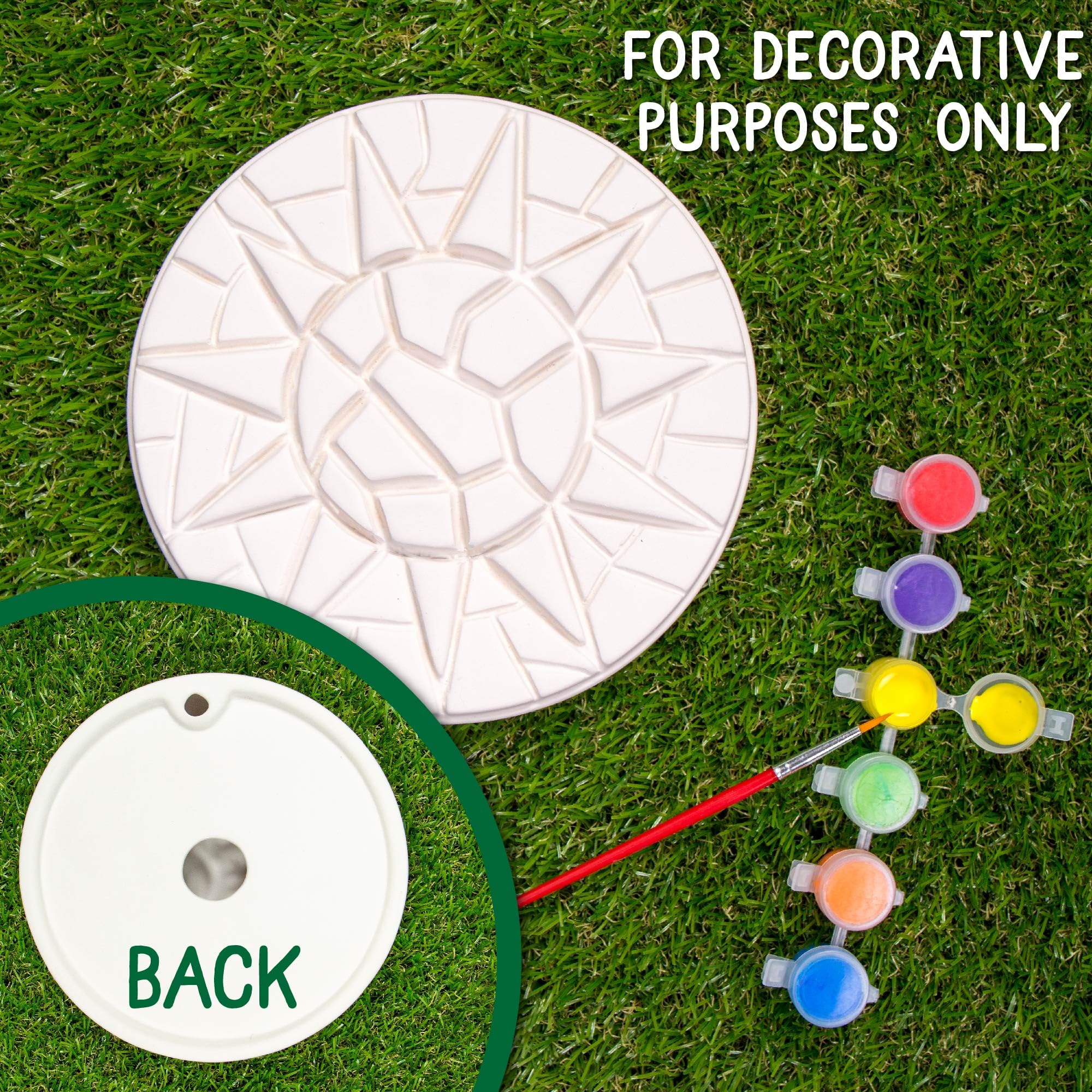 Creative Roots six-paint strip enables vibrant color-mixing for sun designs.
