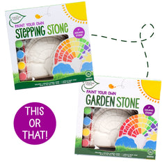 Creative Roots rainbow stepping stone painted colors showcasing color-mixing possibilities.