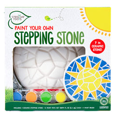 Creative Roots sun stepping stone 7-inch ceramic tile ready to paint for garden art.