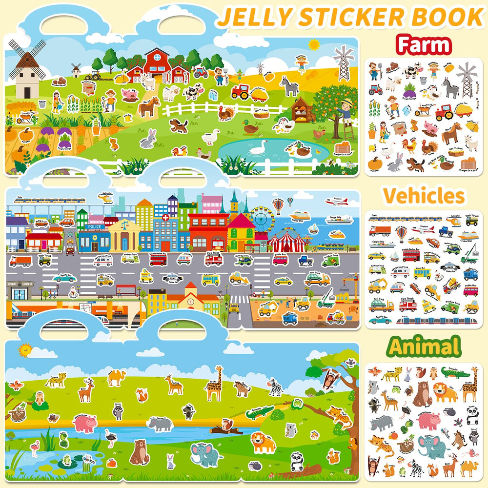 CREATIVETREES jelly stickers book farm – bright scenes fueling pretend play.