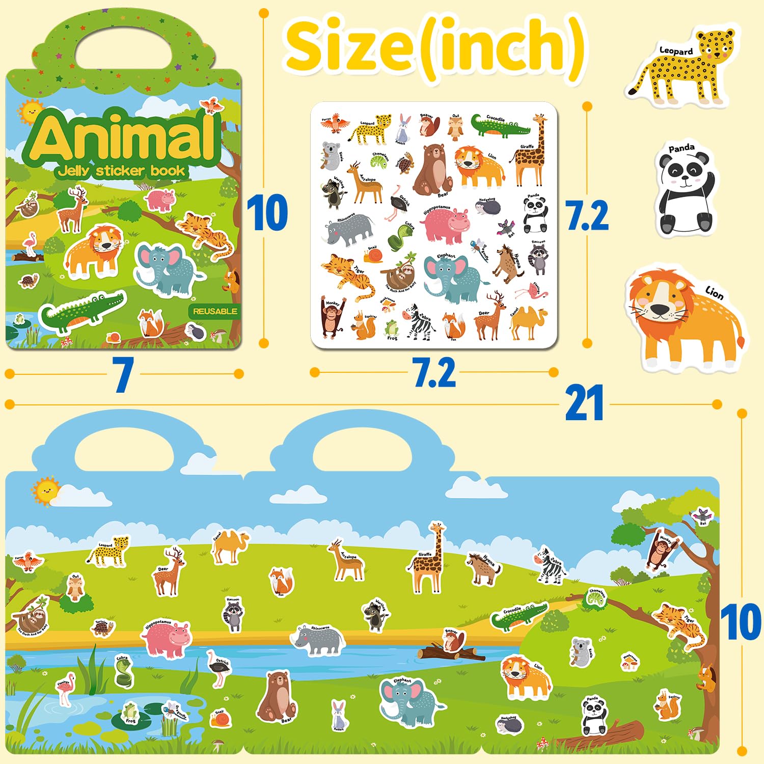 CREATIVETREES jelly stickers book ocean – waterproof, washable fun for travel.