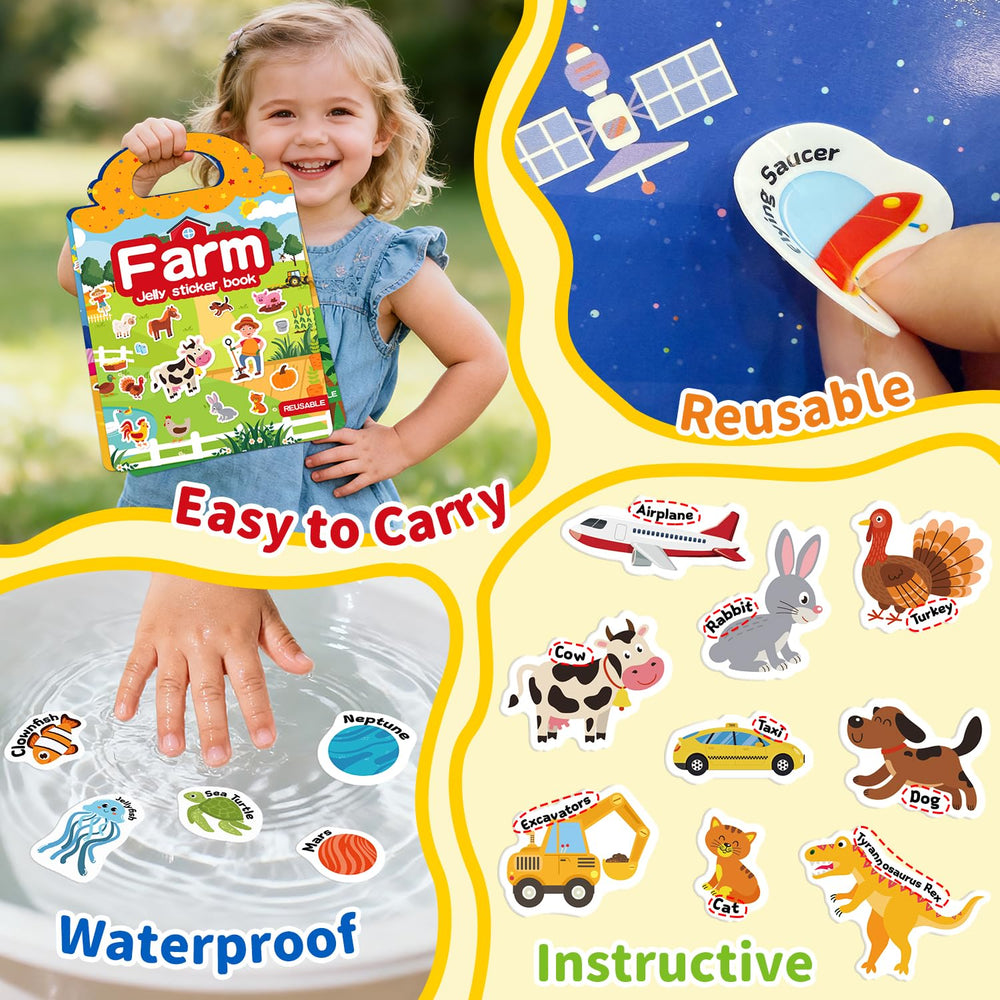 CREATIVETREES jelly stickers book space – explore planets with soft silicone surfaces.
