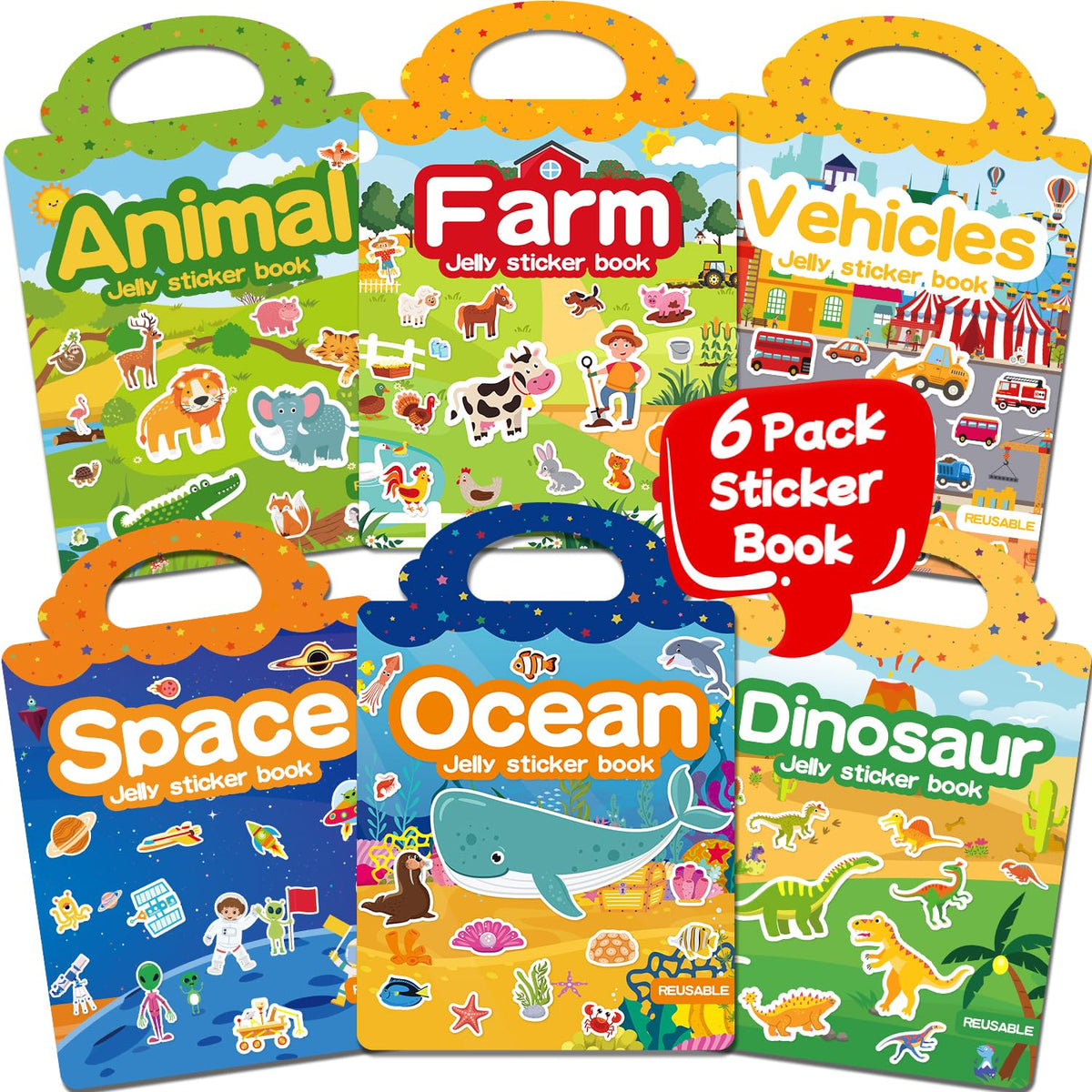 CREATIVETREES jelly stickers book vehicles – durable, kid-friendly play on the go.