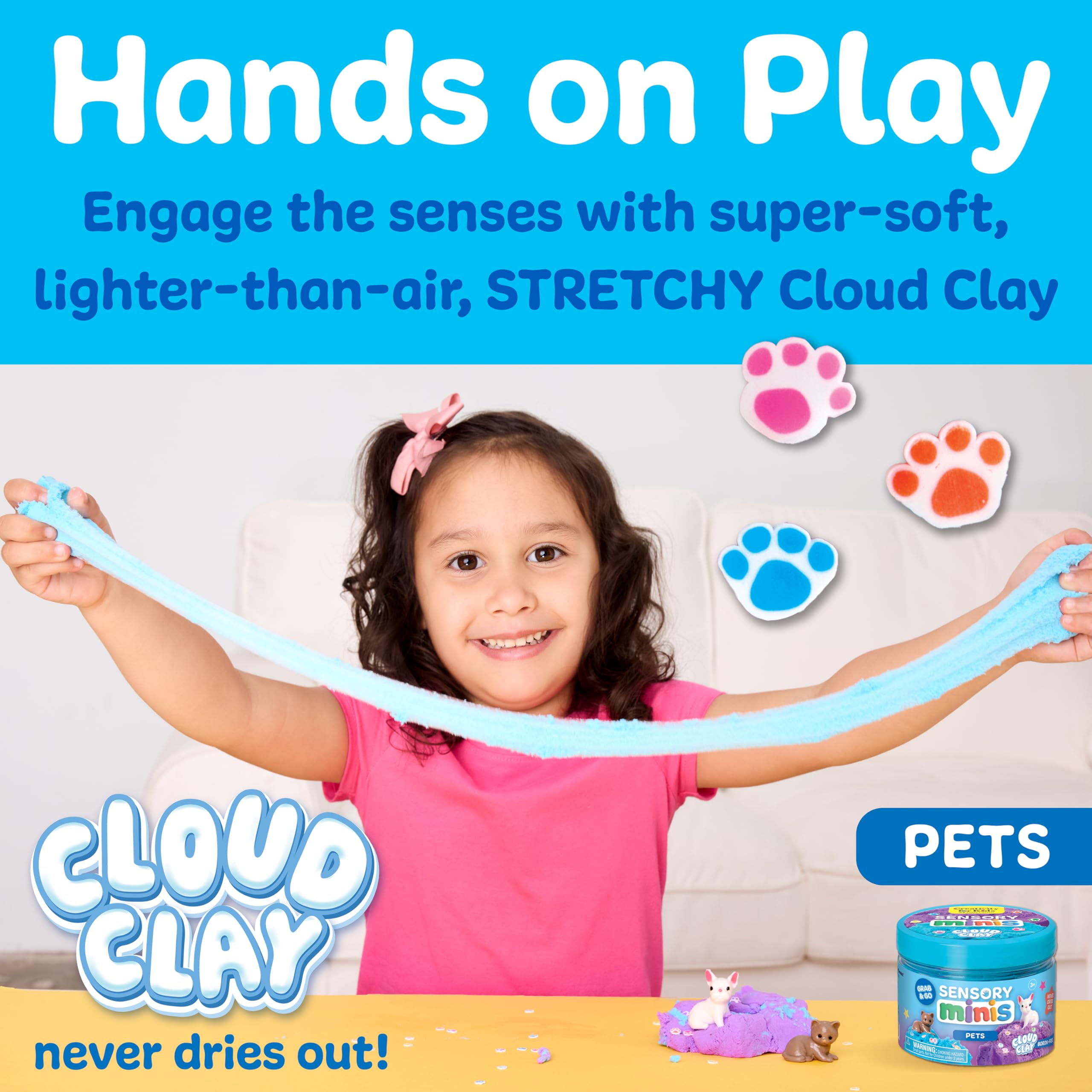 Creativity for Kids Cloud Clay in purple and blue for soft squish textures and calming sensory exploration