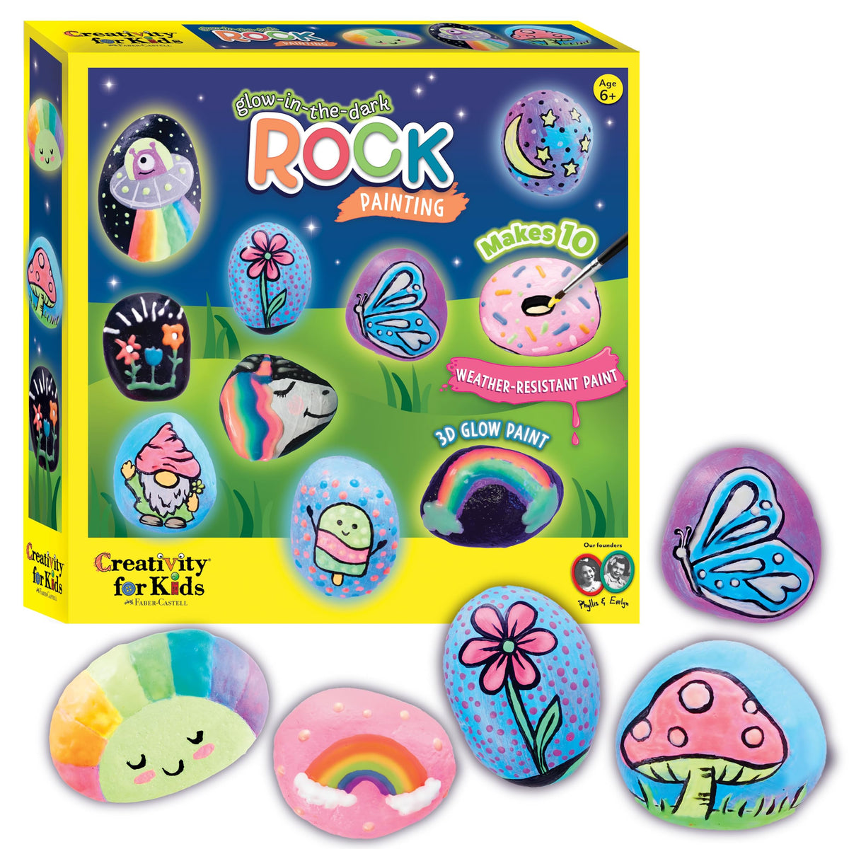 Creativity for Kids glow-in-the-dark rock kit set for glowing art