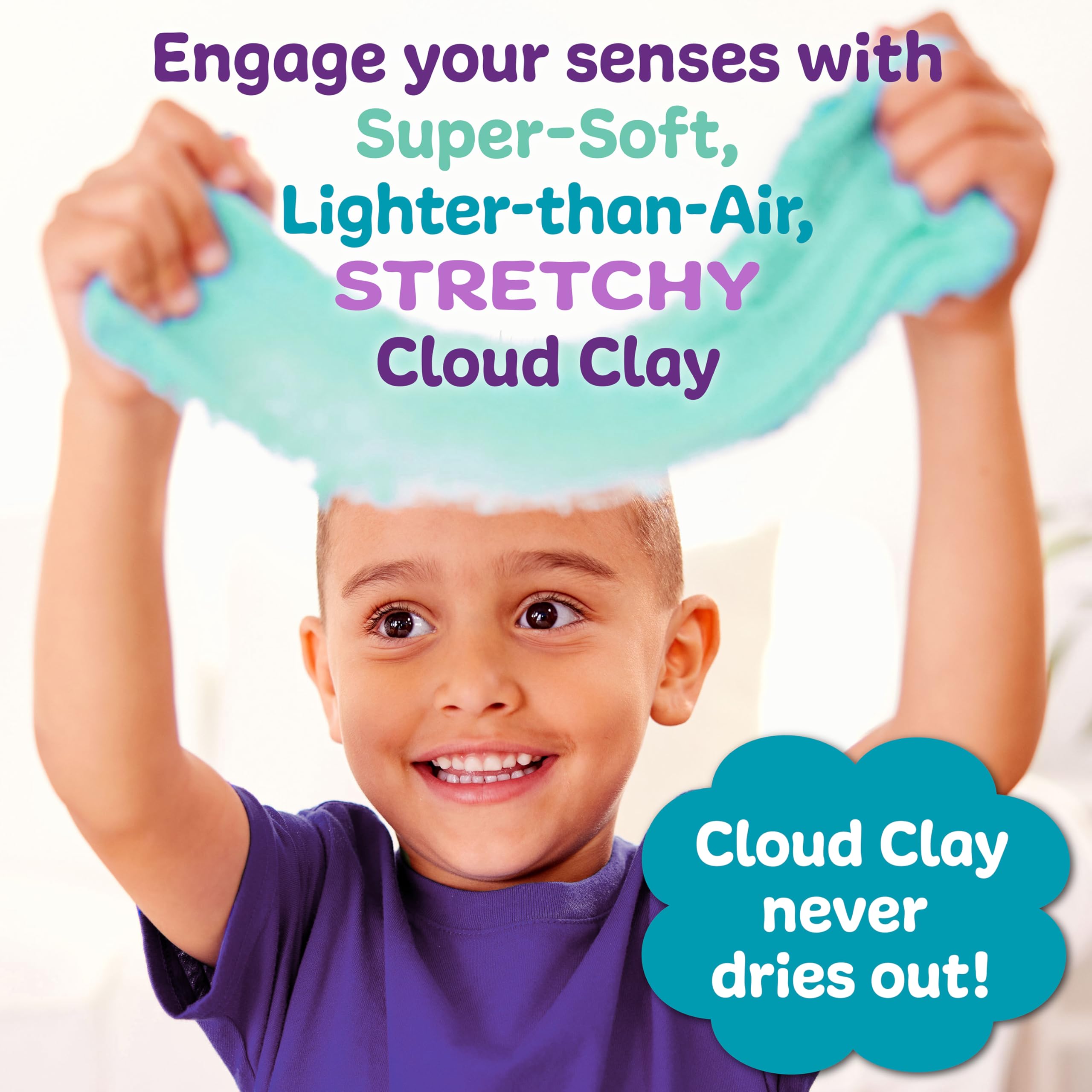Creativity for Kids blue cloud clay invites squishy sensory fun for toddlers.