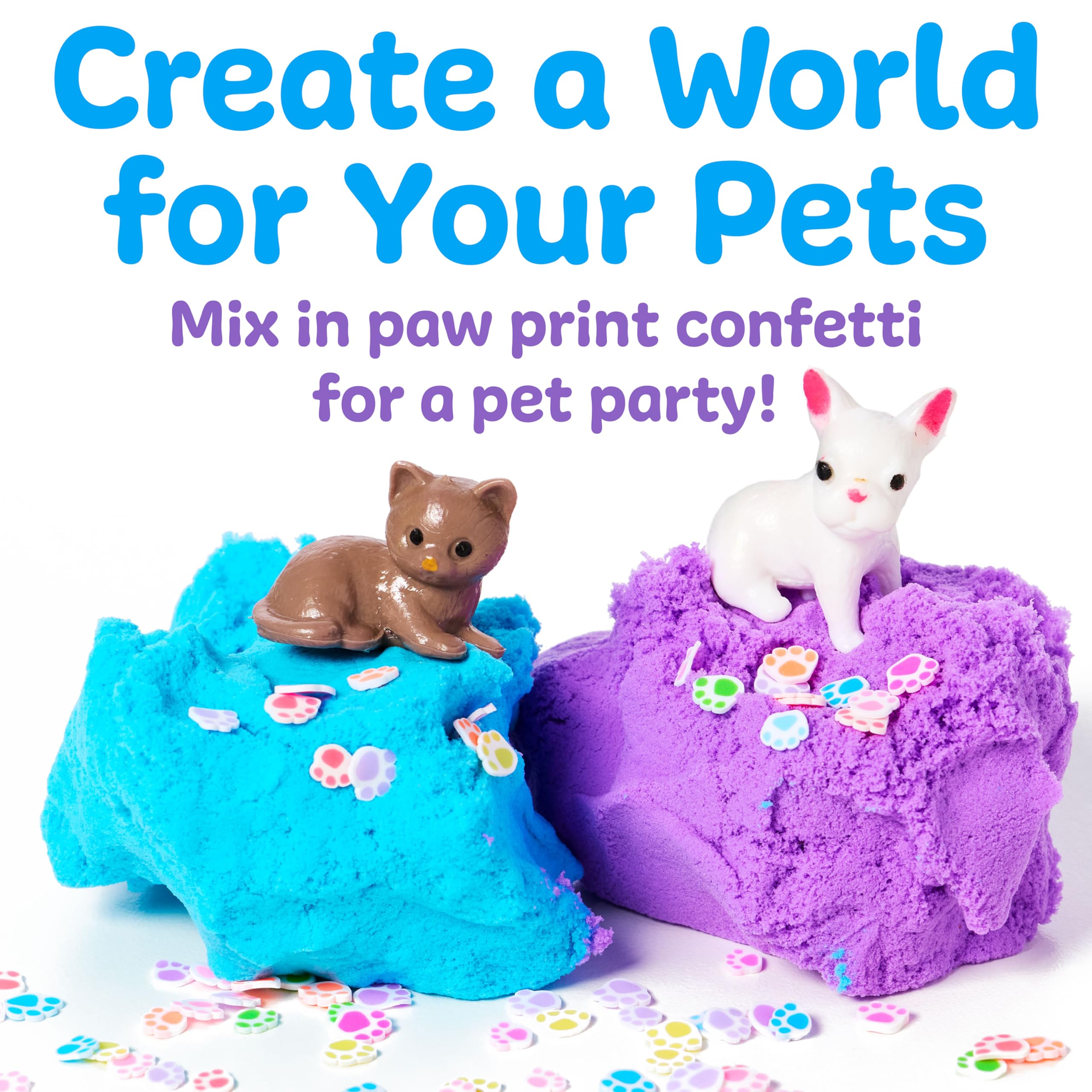 Creativity for Kids Paw print confetti adds texture and visual appeal to clay play