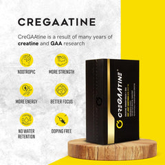CreGAAtine micronized creatine powder ready for fast mixing.