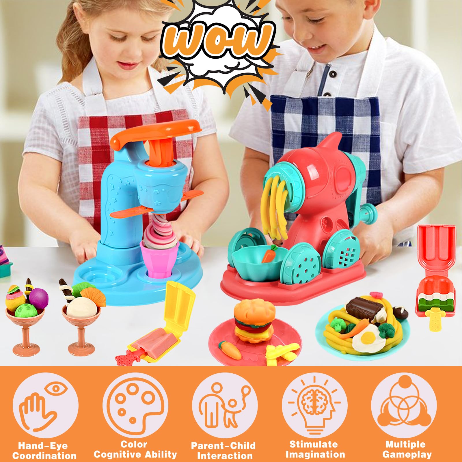 Crelloci imaginative play scenarios inspire culinary storytelling with color dough.
