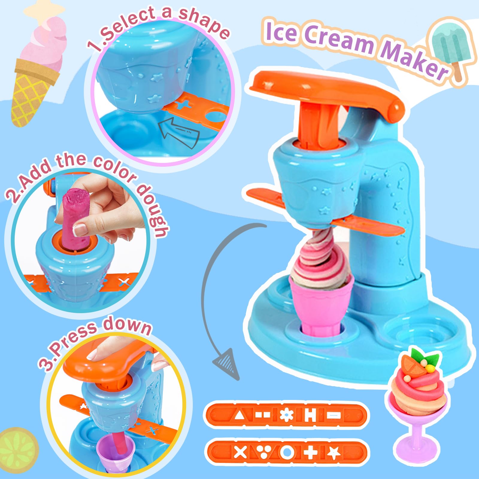 Crelloci pancake delight plates add color to pretend breakfast creations.
