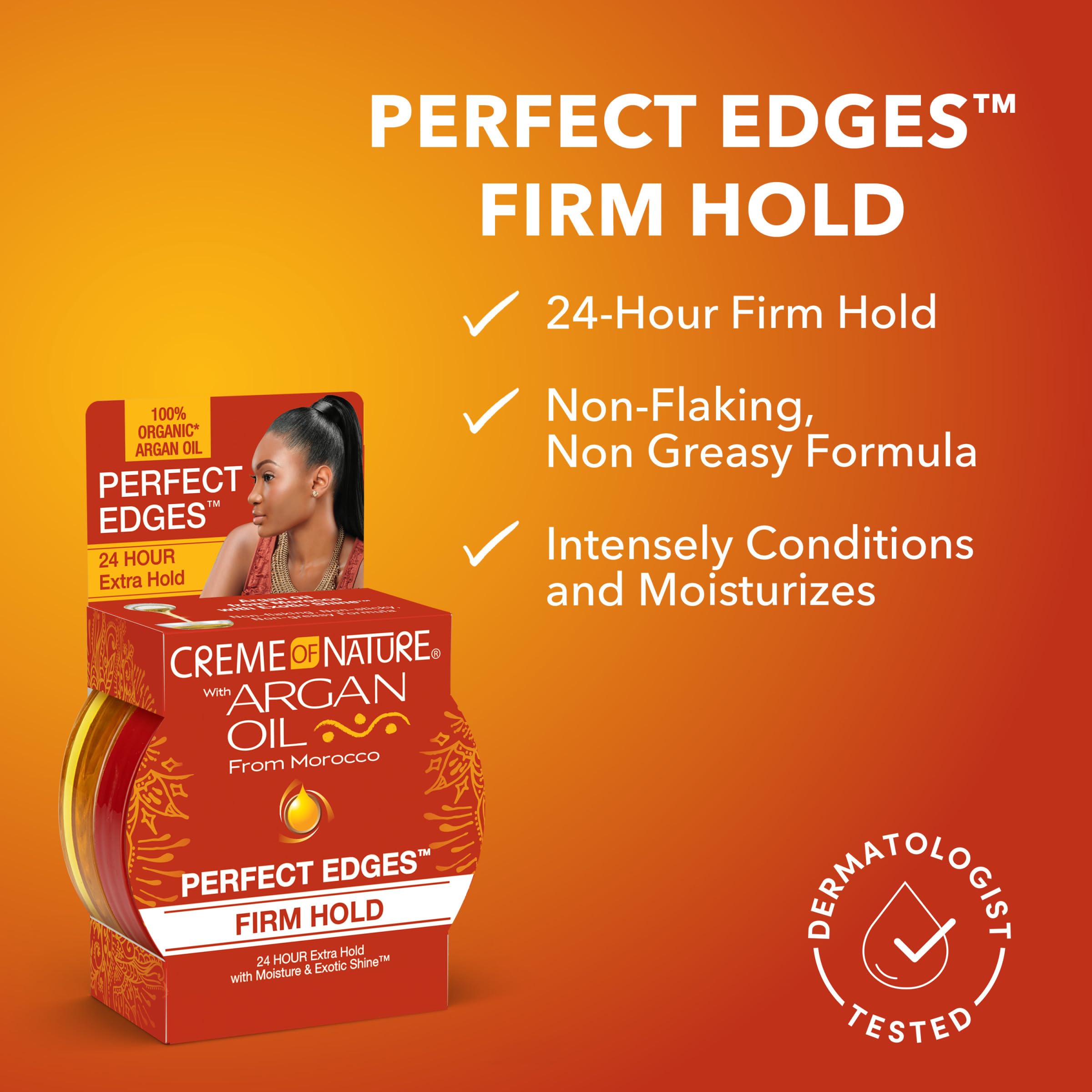 Creme of Nature Perfect Edges gel in hair demonstrates impressive frizz control