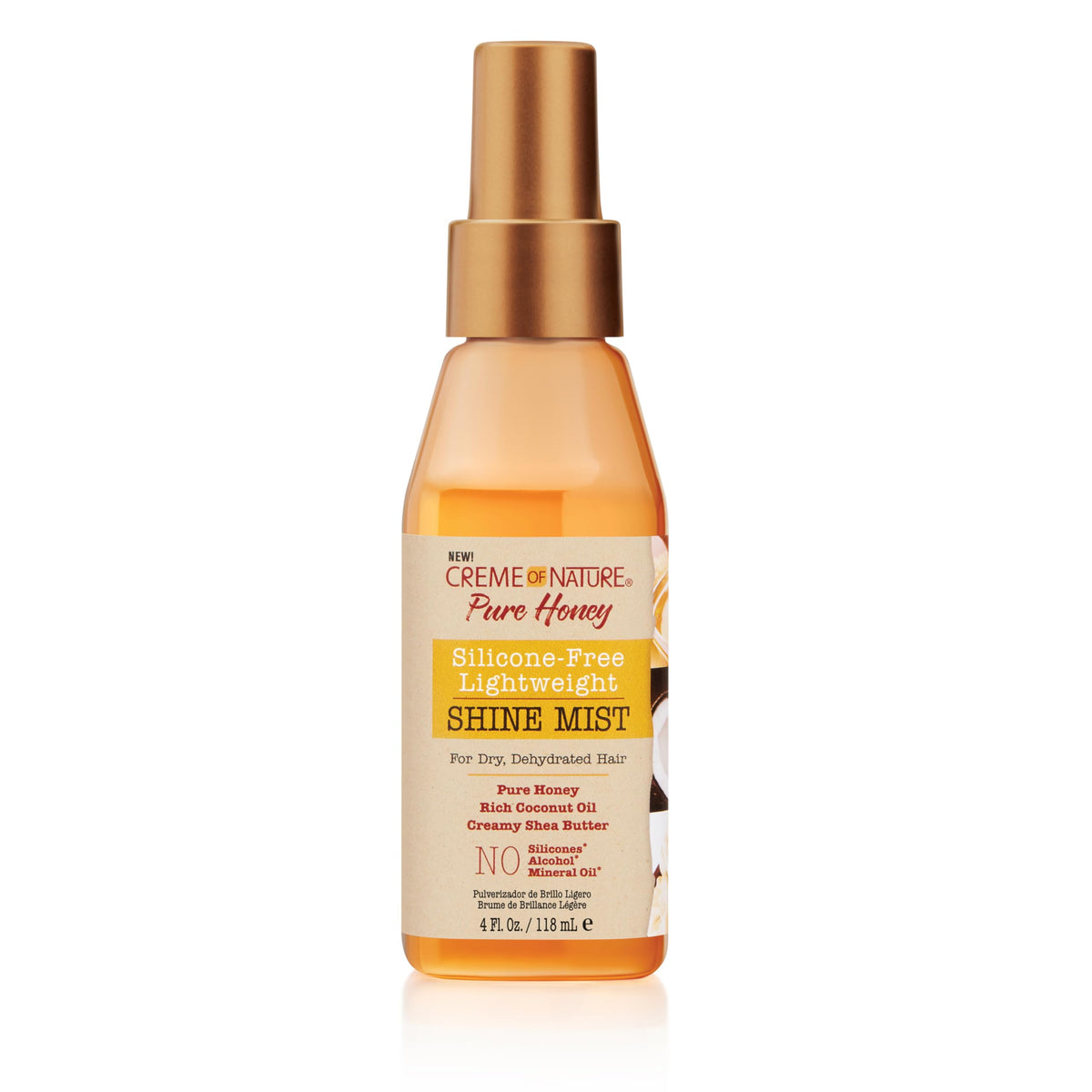 Creme of Nature Pure Honey Shine Mist bottle for instant moisture and gloss