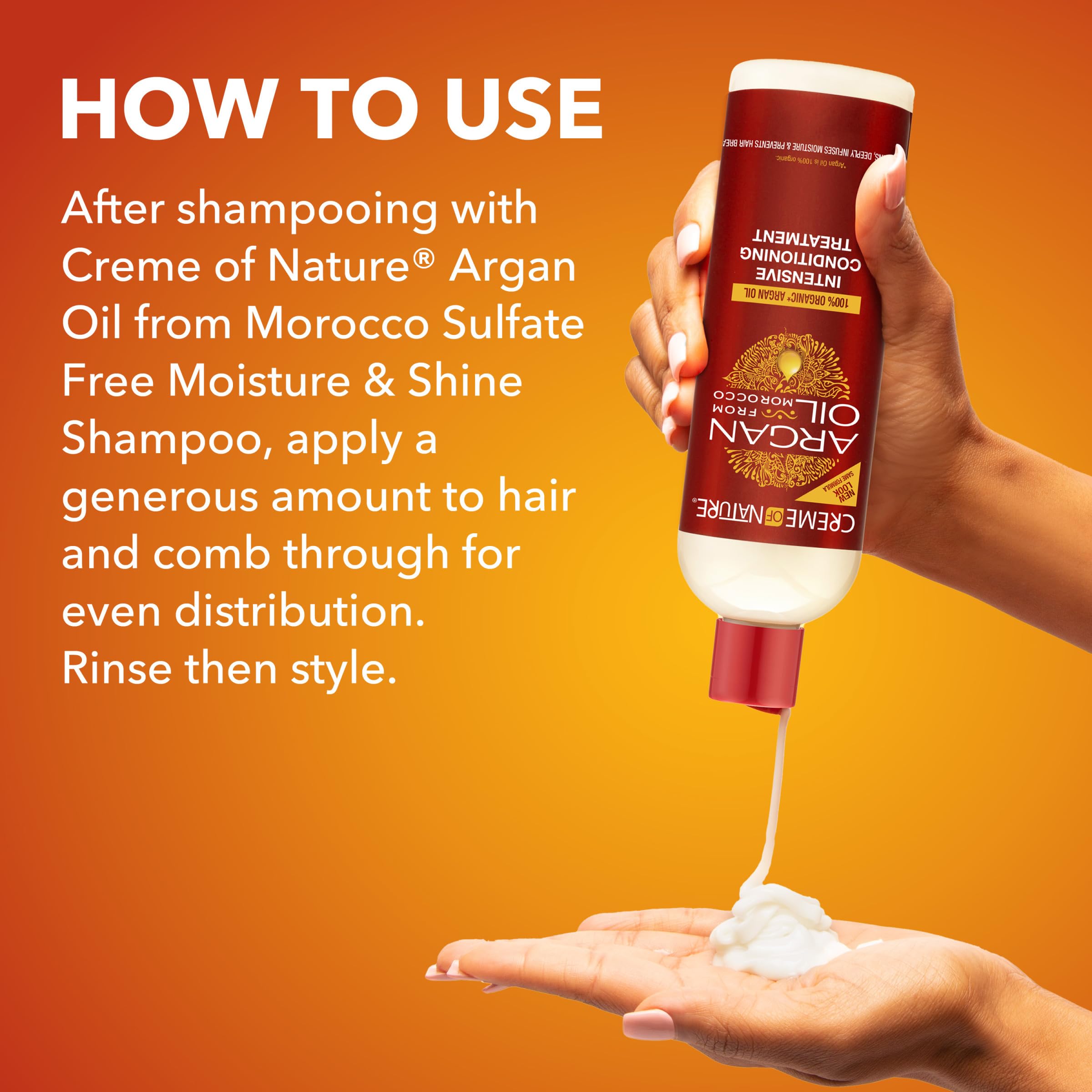 Creme of Nature Intensive Conditioning Treatment being applied for detangling and softness.