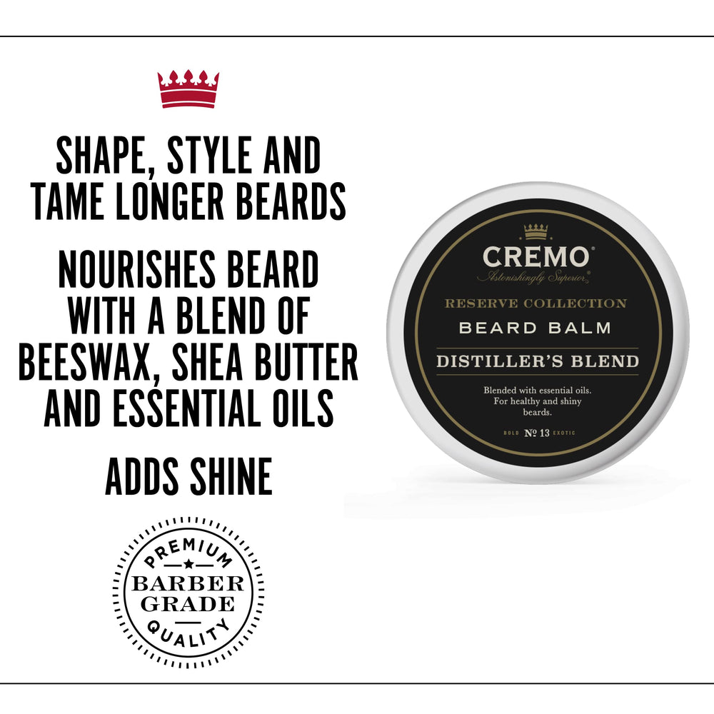 Cremo Beard Balm sheen-moisture delivers subtle shine and healthy-looking facial hair.