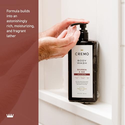 32oz bottle of Cremo Bourbon & Oak Body Wash