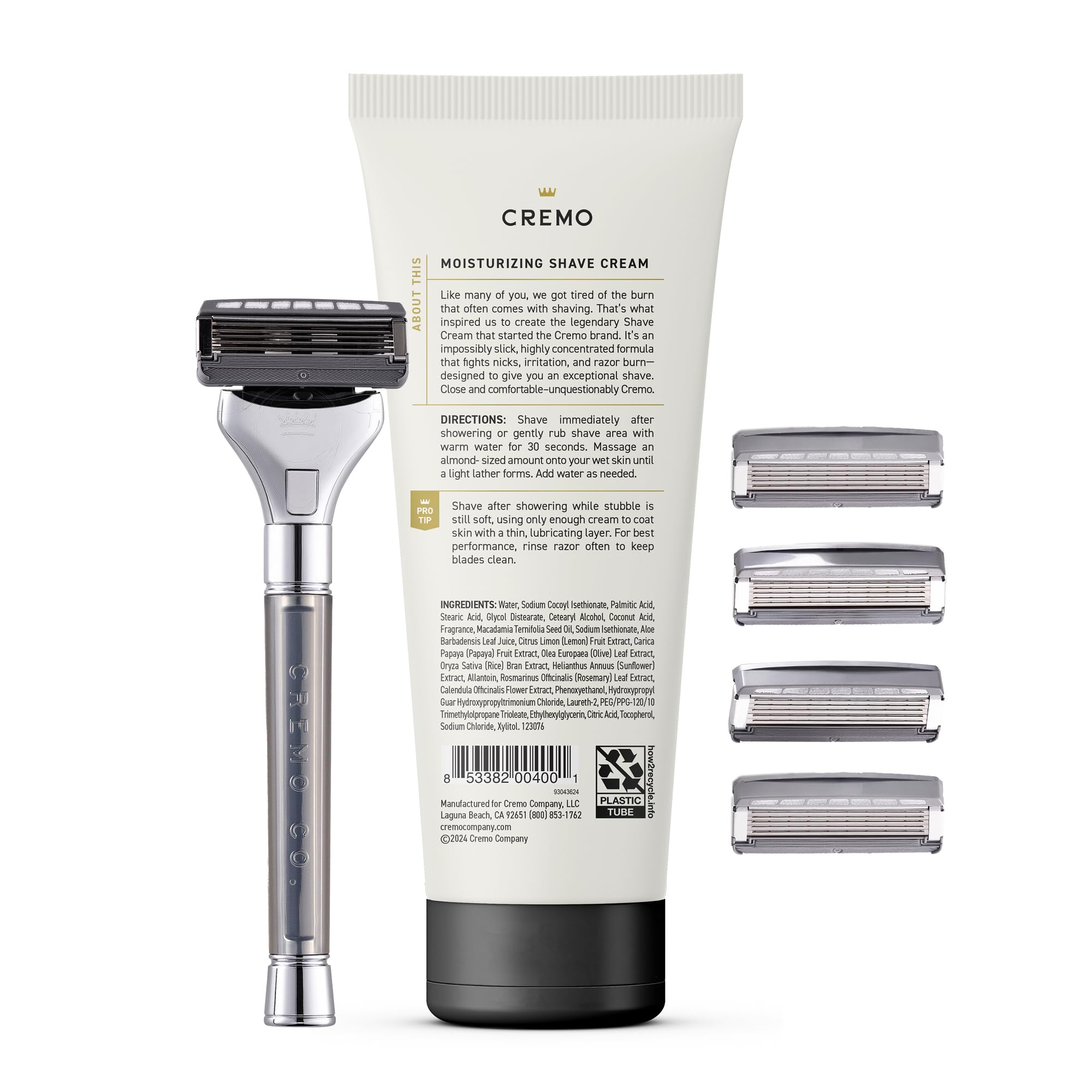 Cremo branding close-up, signaling premium craftsmanship and quality materials.