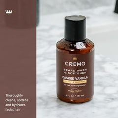 Cremo Casked Vanilla 2n1 creamy lather demonstrates cleansing with lightweight hydration