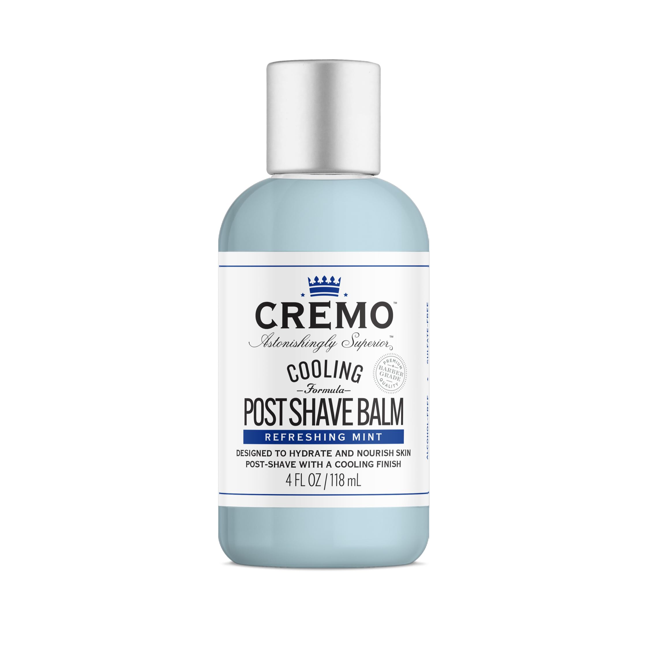 Cremo Cooling Formula Post Shave Balm bottle front for refreshing post-shave care.