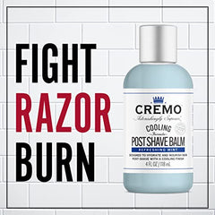 Cremo Cooling balm menthol swatch showing immediate cooling for post-shave comfort.