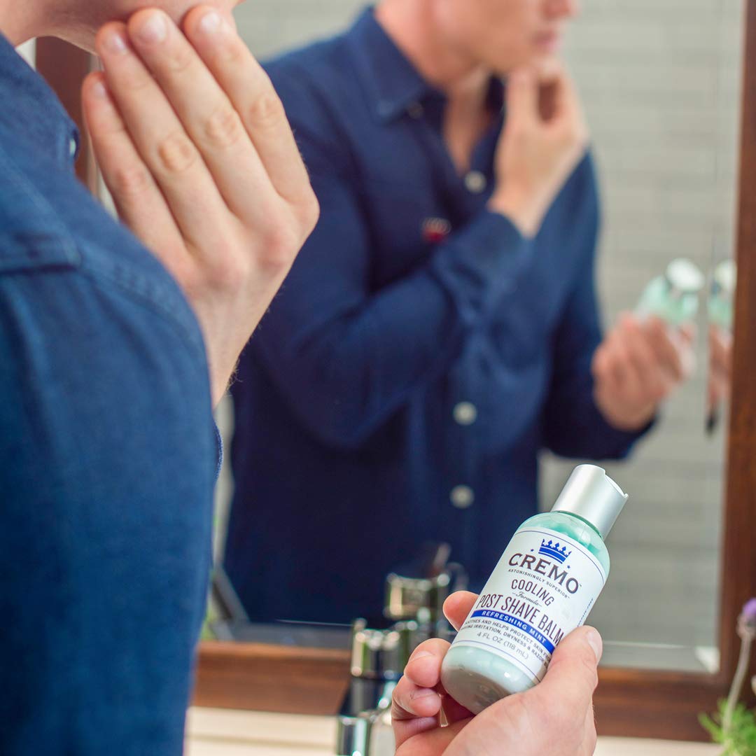 Cremo mint aroma image conveys refreshing scent during grooming routine.