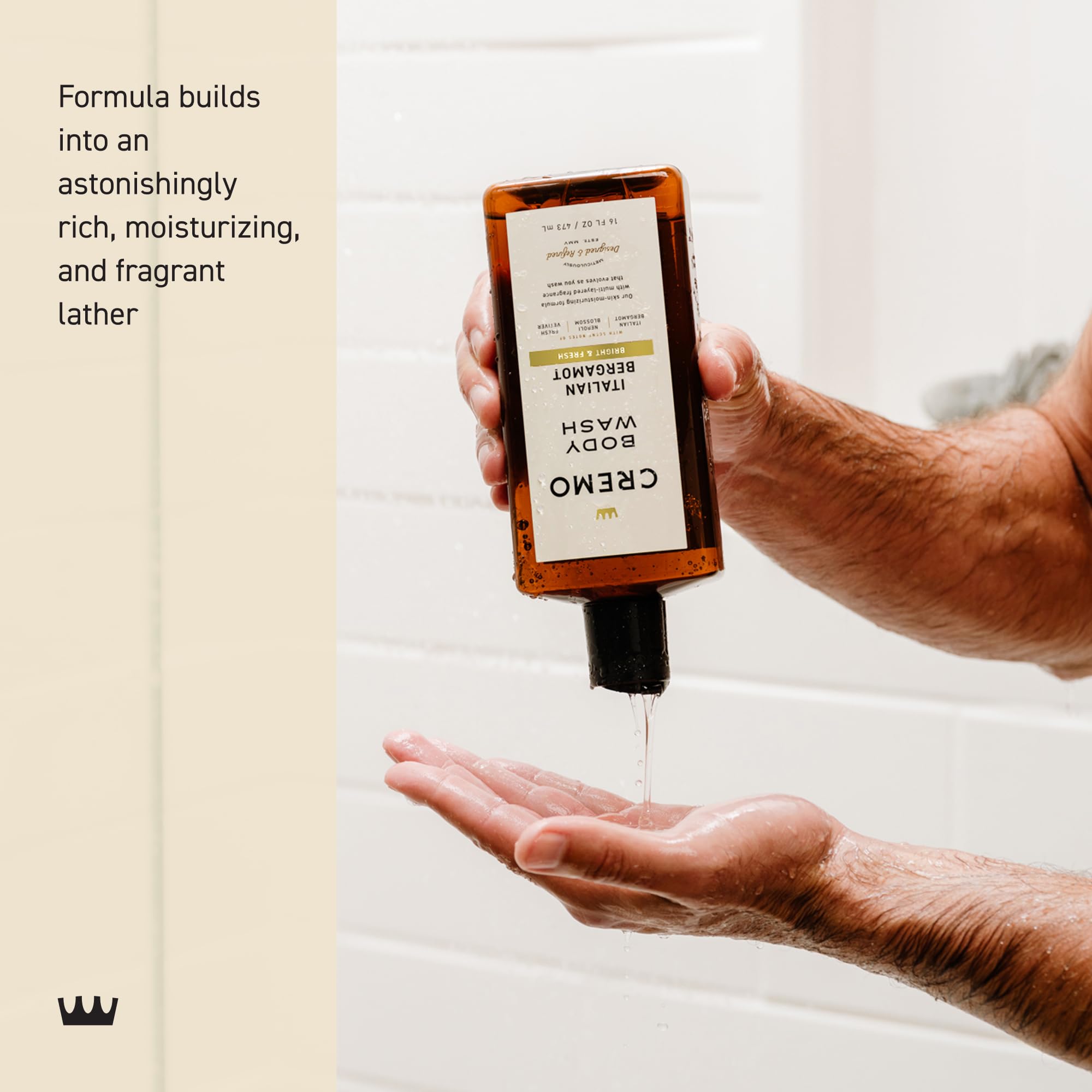 Fragrance notes unfold with top middle and base layers during use.