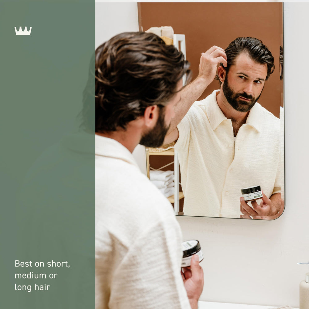 Cremo Hair Styling Cream textured look on dry hair for a casual finish.