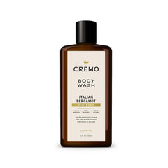 Cremo Italian Bergamot bottle highlights a sophisticated scent for daily grooming.