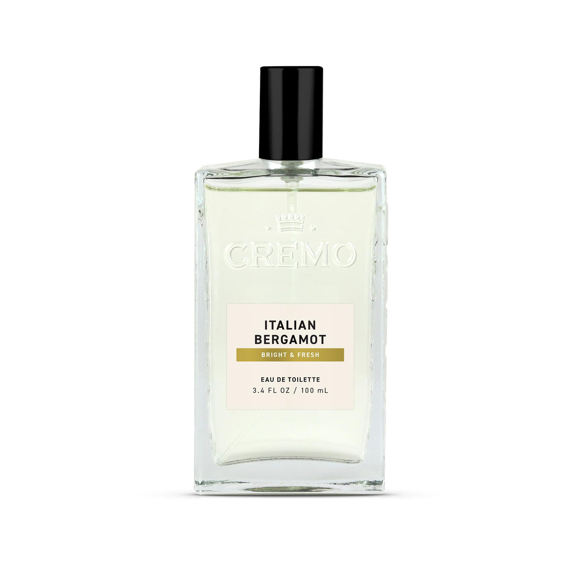 Cremo Italian Bergamot bottle highlighting bright citrus notes for daily wear.