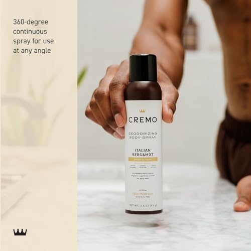 Vetiver base note in Cremo Italian Bergamot provides a clean, earthy finish.