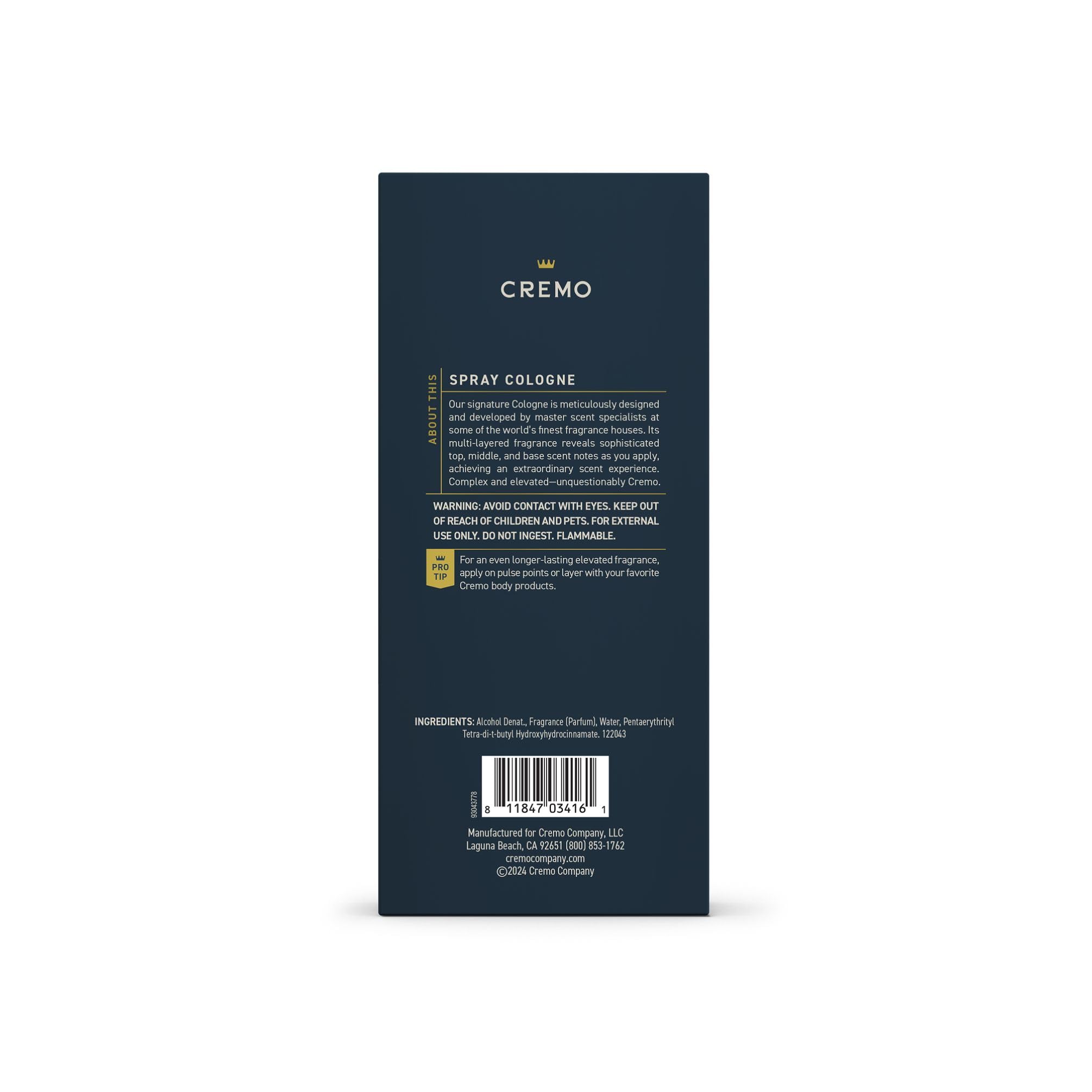 Cremo long-lasting scent maintains presence from morning through night