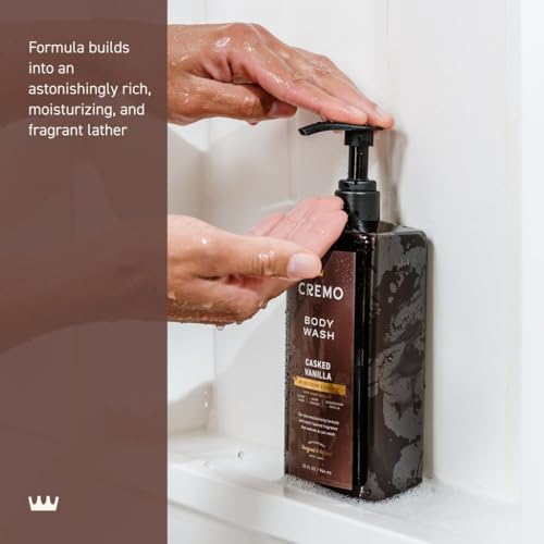 Cremo multi-layer fragrance graphic highlights top, middle, base notes.