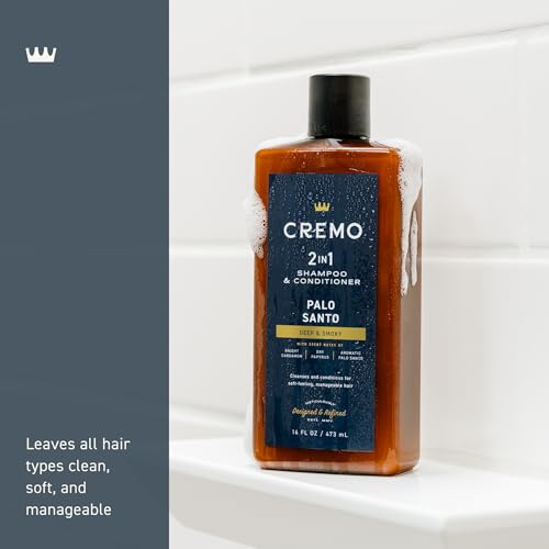 Cremo Palo Santo 2-in-1 label close-up signals layered fragrance notes