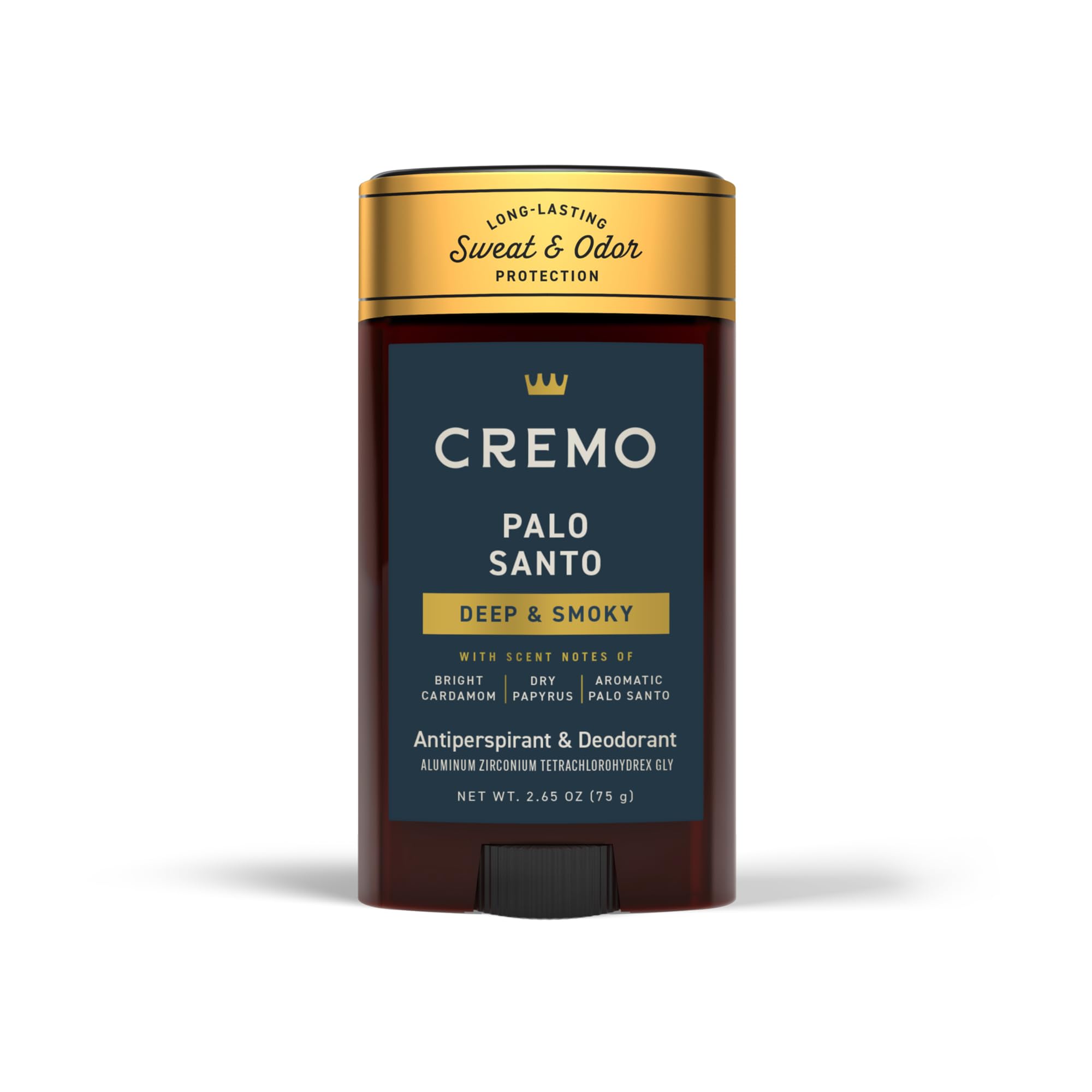 Cremo Palo Santo antiperspirant deodorant stick delivering long lasting freshness