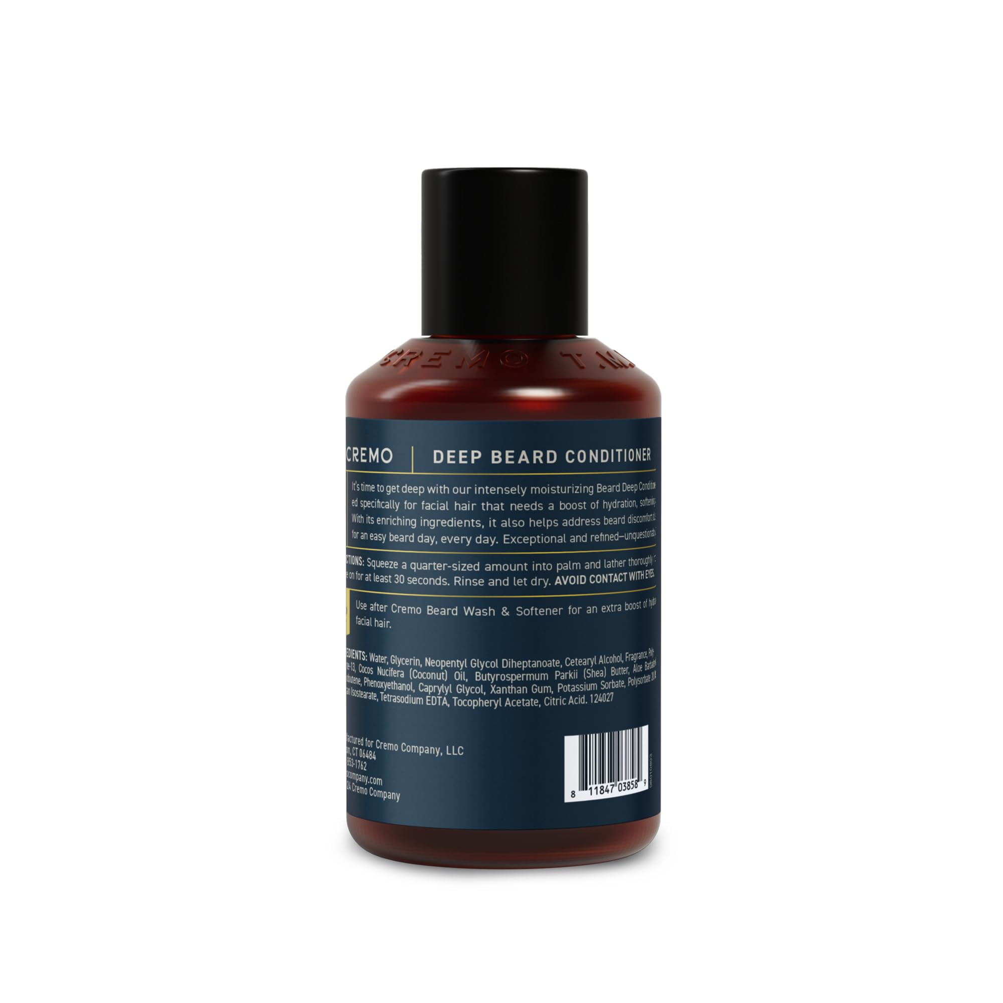 In-shower setup with Cremo Palo Santo Beard Deep Conditioner for easy hydration