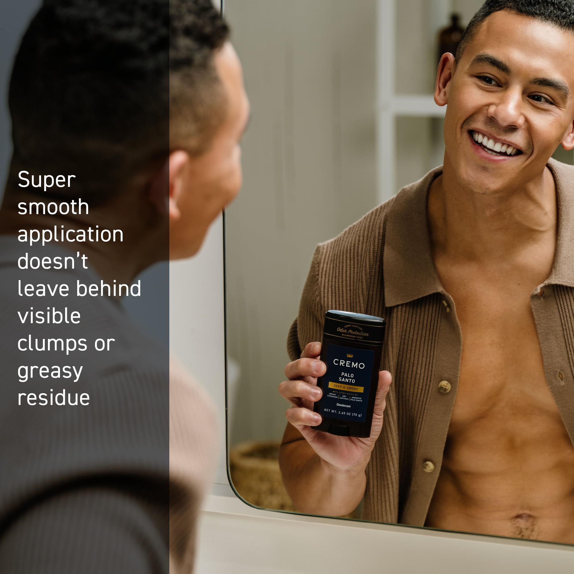 Cremo Palo Santo collection banner image emphasizes coordinated grooming routine.