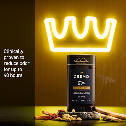 Cremo Palo Santo fragrance notes cardamom papyrus for a lasting scent.