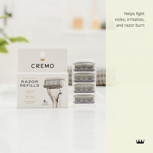 Cremo Razor Refills with hydrating-gel-pools provide smooth, lubricated shave.